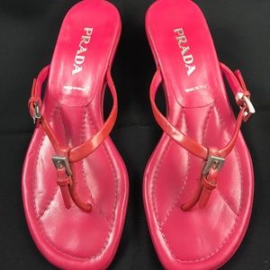 Prada pink thong sandal